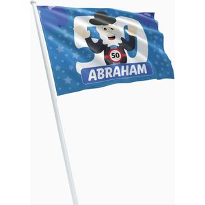 VlagDirect - Abraham vlag - Abraham 50 jaar vlag - 90 x 150 cm.