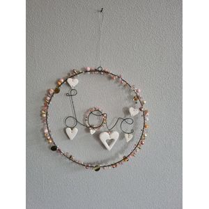krans/hanger liefde van posiwio roze-goud krans love-25 cm-