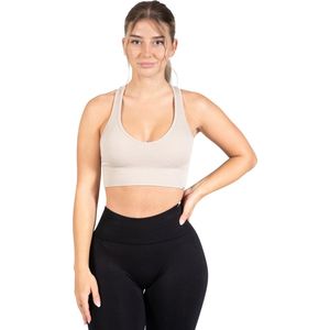 Smilodox Sportbeha Dames Amaze Pro - Ondoorzichtige antislip sportbeha - Crop top van naadloos geribbelde stof - Ademende yogatanktop voor fitness en gym