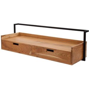 Zwevend Bureau Industrieel Naomi Acaciahout 2 lades 120x38x37 cm