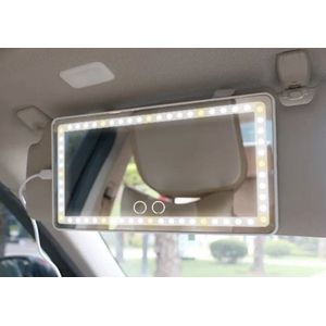 Without lemon - Led Mirror Car - Oplaadbare Auto Zonneklep Spiegel met led - make-up spiegel met LED-verlichting - Auto Makeup Spiegel - Makeup Mirror - Handig in auto - Geel licht - wit Licht - Dimming light - Make up onderweg  - Zwart