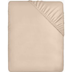 Hoeslaken 180 x 200 cm - beige - geborsteld microvezel hoeslaken - 35 cm diepte hoes