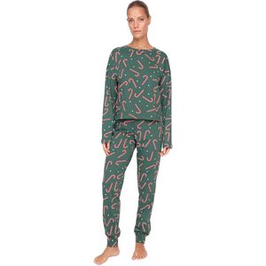 Trendyol Roze 100% Katoenen Gebreide Pyjamaset Met Kerstthema Thmaw21Pt0771