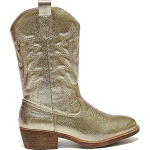 Smile Favorites® Meisjes Cowboylaarzen met Hak - Goud - Imitatieleer - Maat 34 -