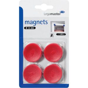 Magneet Legamaster 30mm 850gr rood 4stuks