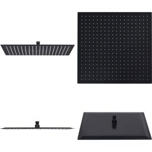 vidaXL Regendouchekop vierkant 50x50 cm roestvrij staal zwart - Douchekop - Douchekoppen - Regendouchekop - Regendouchekoppen