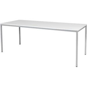 Bureautafel - Domino Basic 120x80 wit - zwart frame