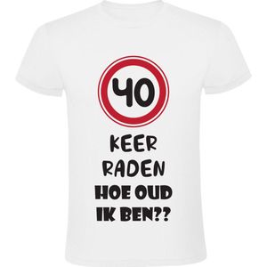 40 keer raden hoe oud ik ben Unisex T-shirt - verjaardag - 40 jaar - feest - 40e verjaardag - veertig - jarig - grappig