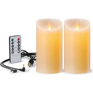 Led kaarsen oplaadbaar - Inclusief Afstandsbediening - Bewegende Vlam - Veilig & Duurzaam - Realistische Kaarsen - Oplaadbare Waxinelichtjes - Ongeparfumeerd - Kerstverlichting - Led Kaarsen Oplaadbaar - Kaars - Gezelligheid - Met Oplaadstation - The