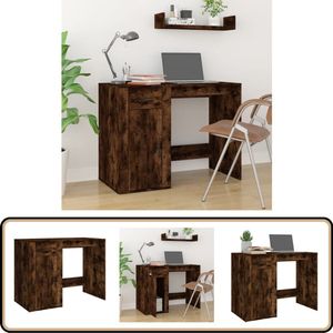 vidaXL Bureau - 100x49x75 cm - Bewerkt Hout - Eikenkleur Werkbureau - Bureau Houten - Bureaublad - Home Office - Studie Tafel