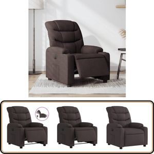 vidaXL Fauteuil - Elektrisch Verstelbaar - Donkerbruin Elektrische Fauteuil - Elektrische Verstelbare Stoel - Loungestoel - Leesfauteuil - Ergonomische Stoel