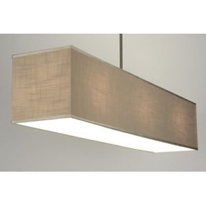 Lumidora Hanglamp 71813 - 3 Lichts - E27 - Taupe - Stof