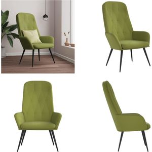vidaXL Relaxstoel fluweel lichtgroen - Relaxstoel - Relaxstoelen - Fauteuil - Relaxfauteuil