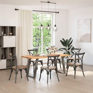 vidaXL Eettafel Massief Eikenhout - 180x80 cm Eetkamertafel - Eikenhouten Tafel - Salontafel - Diningtable - Keukenset