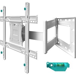 TV Mount TV Muurbeugel met draaibare en kantelbare voor de meeste 40-75 inch tv, Full Motion TV Mount met scharnierende armen, Max VESA 600x400mm, 150 lbs. laden, 16"" noppen M7L wit