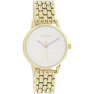 OOZOO Timpieces - goudkleurige horloge met goudkleurige roestvrijstalen armband - C11027