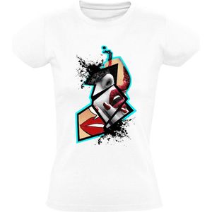 Wijnglas met rode lippen en nagels Dames - Wijn - Wijnglas - rood - lippen - nagels - stoer - meiden - dames - gaaf - ontwerp - mooi