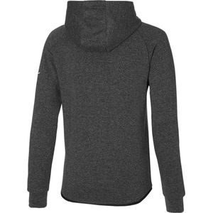 Mizuno hoody met rits of sweatvest dames | Zwart met logo (Maat: XS)