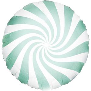 Partydeco - Folieballon candy swirl mintgroen