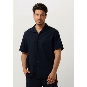Anerkjendt Akleo S/s Cot/linen Shirt Heren - Vrijetijds blouse - Donkerblauw - Maat XXL