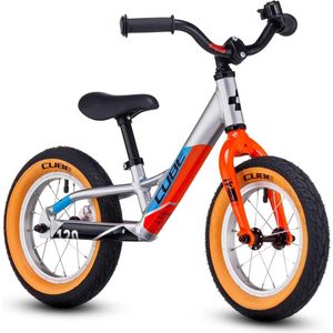 CUBE Cubie 120 Loopfiets - Kinderfiets - Loopfiets voor kinderen - Zilveren fiets voor kinderen - Lage standover - 12 inch