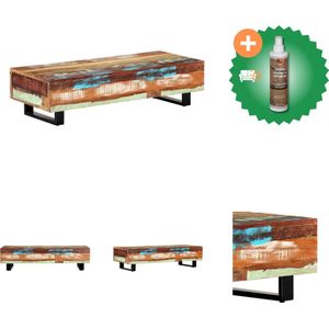 vidaXL Salontafel 120x50x30 cm massief gerecycled hout en staal - Tafel - Inclusief Houtreiniger en verfrisser