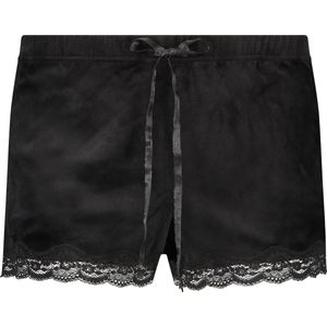 Hunkemöller Dames Shorts Velours Lace - maat XL