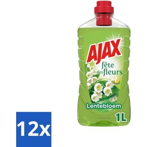 Ajax - Allesreiniger - Fête des Fleurs - Lentebloem - Met Essentiële Oliën - 1 L - Voordeelverpakking - 12 stuks