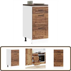 vidaXL Keuken onderkast Porto - 40x46x81,5 cm - Hout Keukenonderkast - Houten Keuken - Opslagoplossing - Keukenmeubilair - Vintage Keuken