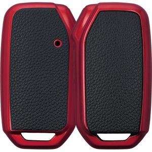 kwmobile autosleutelhoes geschikt voor Kia 3-knops Smart Key autosleutel - TPU beschermhoes in rood / zwart - Autosleutelcover