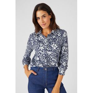 Damart - Overhemdblouse tricot warm - Dames - Blauw - XL