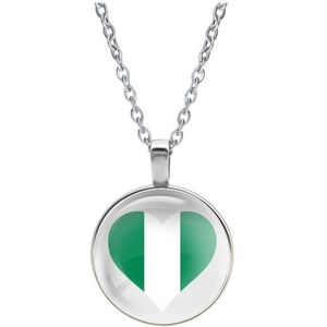 Ketting Glas - Hart Vlag Nigeria
