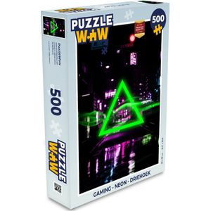 Puzzel Gaming - Neon - Driehoek - Abstract - Gamen - Legpuzzel - Puzzel 500 stukjes