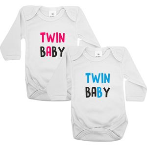 Romper Twin Baby - Lange mouw wit - Maat 68