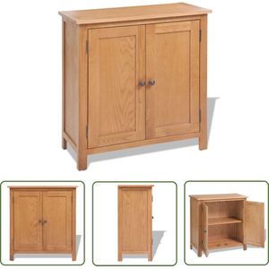 The Living Store Dressoir 70x35x75 cm massief eikenhout - Dressoir - Eikenhouten Dressoir - Bruine Dressoir - Landelijke Dressoir - Vintage Dressoir