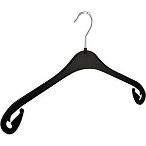 De Kledinghanger Gigant - Kledinghanger - Volwassenen - NA43R - 120 Stuks - Anti-slip - Blousehanger - Shirthanger - Kunststof - Zwart - Rokinkepingen - 43 cm - Kleerhanger - NA-Serie (NA43R_00/120)