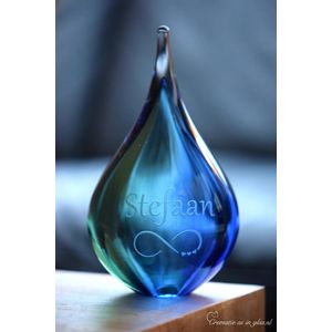 Urnen met naam en/of symbool-Urn-Urn voor as-Urn Mens-Urn Dierbare-Urn Hond-Urn kat-Herdenken-Herinneringsglas-Kristalglas-Zandstralen met naam en/of symbool-Urn voor crematie as-Gepersonaliseerde Urn