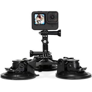 Premium Auto Camera Mount Bevestiging Geschikt voor Go Pro - Houder Action Camera met Zuignappen - Auto Accessoires - Zwart