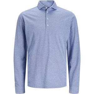 Jack & Jones Poloshirt Jprblarian Pique Tunic Shirt L/s Sm 12251118 Faded Denim/slim Fit Mannen Maat - L