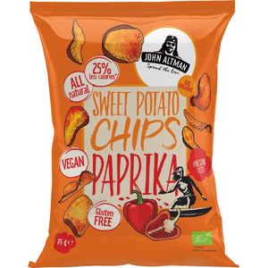 John Altman Sweet Potato Chips - Biologisch - Paprika - Vegan - Glutenvrij - 100% natuurlijk - 12x75g