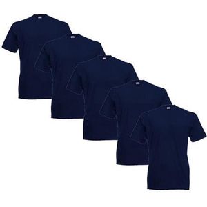 Fruit of the Loom - 5 stuks Valueweight T-shirts Ronde Hals - Navy - S