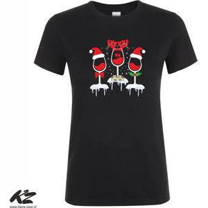 Klere-Zooi - Kerstwijn - Dames T-Shirt - 3XL