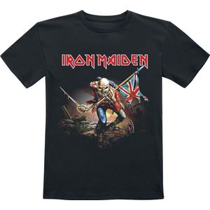 Iron Maiden Kids - Trooper T-shirt zwart 104 Katoen Jongens & meisjes - Band merch, Bands, Duurzaamheid