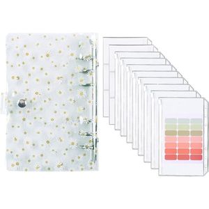 ARTOCT A6 Transparante Paillettenhoes Budgetplanner met 8 Ritsen ARTOCT A6 transparante paillettenhoes budgetplanner met 8 ritsgeldzakken Enveloppen