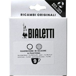 Bialetti Moka Aluminium Filterplaatje + 1 Siliconen Ring 9 kops