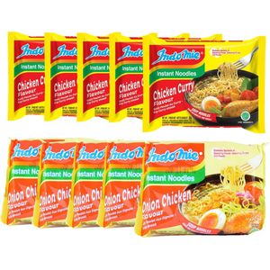 Indomie Mixpakket Instant Noedels Noodles Chicken Curry (5x80Gr) + Onion Chicken (5x75Gr)