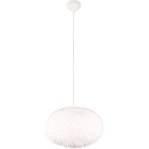 LED Hanglamp - Torna Fluffy XL - E27 Fitting - 1-lichts - Rond - Taupe - Synthetik Pluche