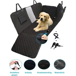 IMPAQT auto hondendeken met zijflappen - inclusief gordel  - Zwart