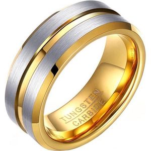 Heren ring Wolfraam Verguld Zilverkleurig Goudkleurig 8mm-21mm