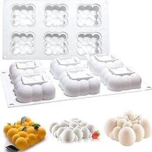 Bubble Kaarsen vormen siliconen, 6 holle ruimten Bubble Kaarsvorm, 3D Bubble Ball Mousse Cake Siliconen vorm, DIY kaarsen (29 x 17 x 3,55 cm)